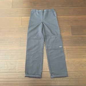 FILA Boys Youth Size Large 14 Gray Outdoor Lined Hiking Winter Pants
